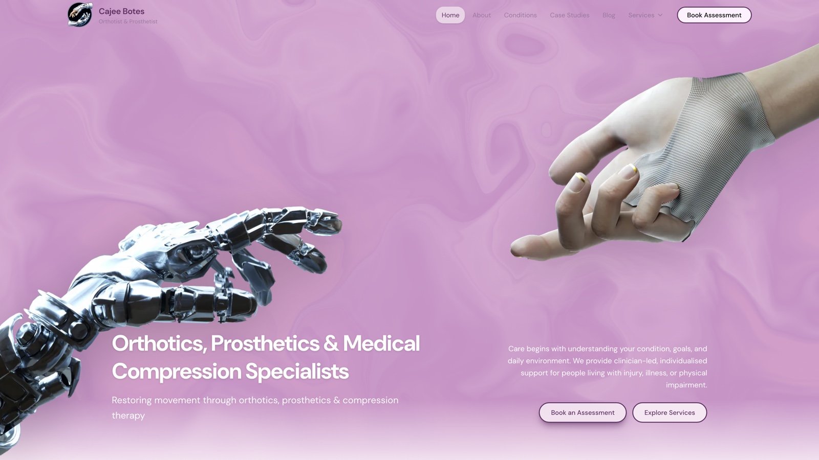 Cajee Botes website by Position Xero