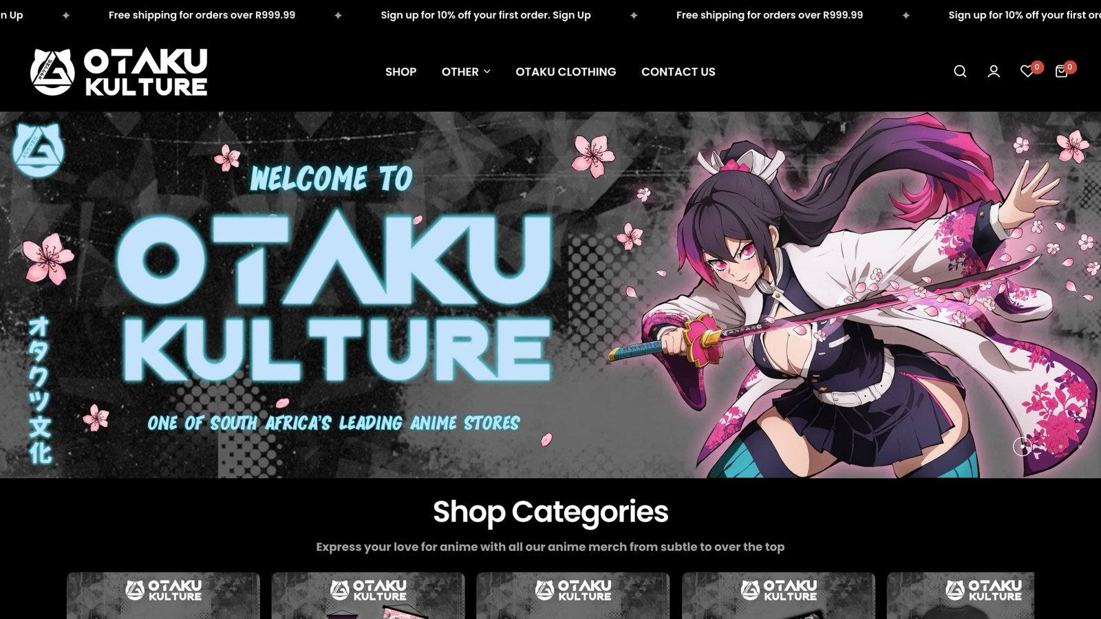 Otaku Kulture website by Position Xero