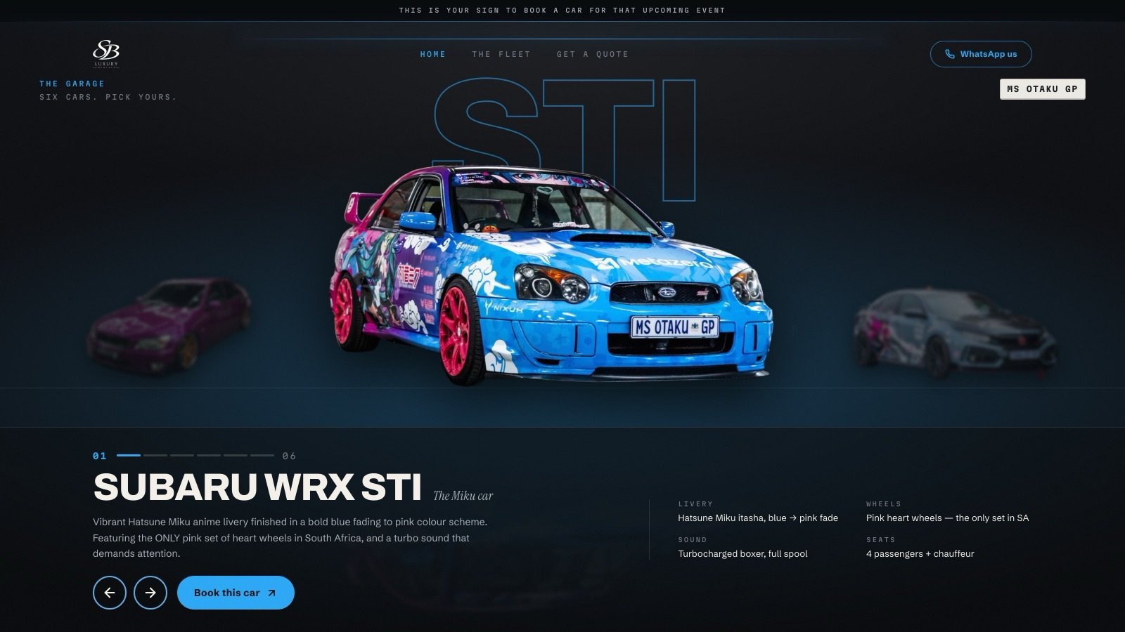 SB Luxury Rentals website by Position Xero