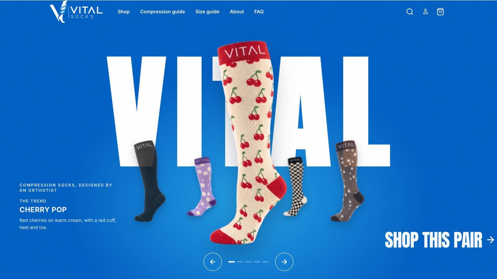 Vital Socks website by Position Xero
